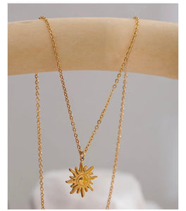 Gold Sun Coin necklace