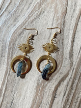 Load image into Gallery viewer, Celestial Moon Smoky Quartz Earrrings earrings