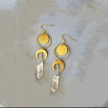 Load image into Gallery viewer, Quartz super moon earrings
