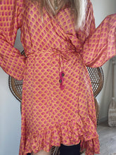 Load image into Gallery viewer, Midi Daisy Jones silk wrap dress sale 20£