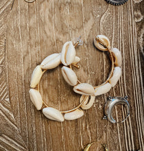 Load image into Gallery viewer, Large seashell hoop earrings