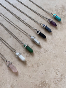 Vibe High Natural stone silver necklace